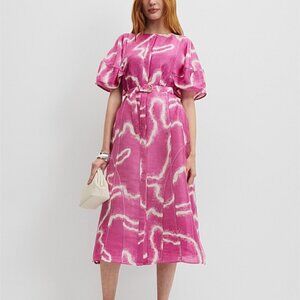 Country Road | Pink Organza Midi Dress
